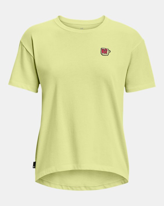 Women's UA Text Heavyweight Short Sleeve in Green image number 4